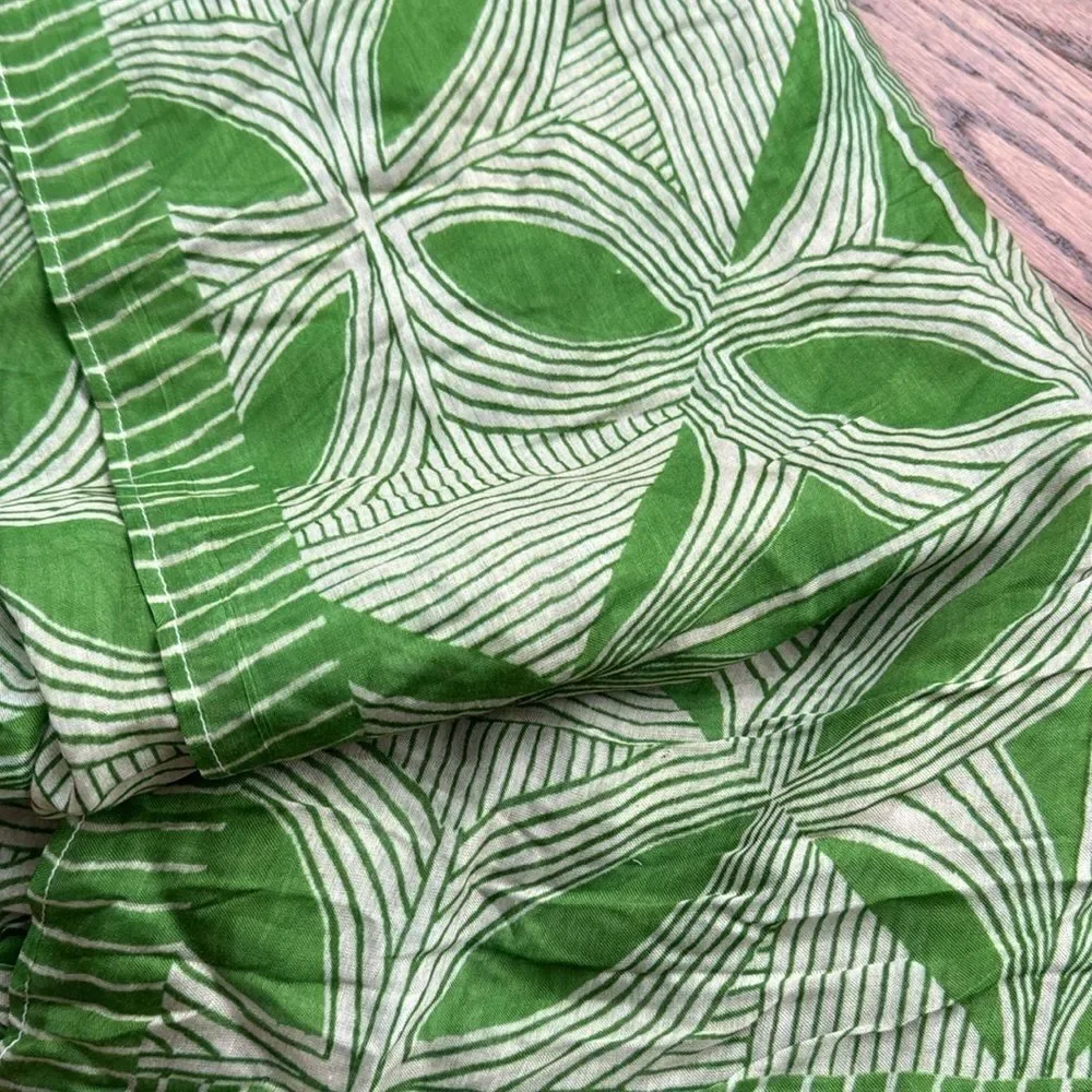 Anthropologie X Green Patterned Scarf Vismaya Floral